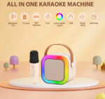 اسپیکر بلوتوثی میکروفن دار قابل حمل | اسپیکر شارژی با میکروفون بی‌سیم و رقص نور RGB - تصویر 8