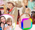 اسپیکر بلوتوثی میکروفن دار قابل حمل | اسپیکر شارژی با میکروفون بی‌سیم و رقص نور RGB - تصویر 3